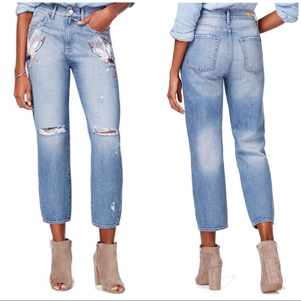 NWT M1858 Frida Embroidered Straight Leg Jeans 28